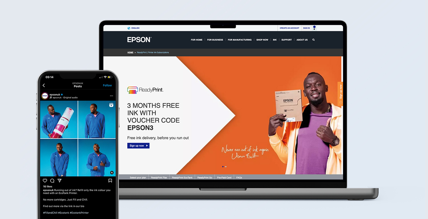 Usain Bolt fronts brand new Epson subs campaign